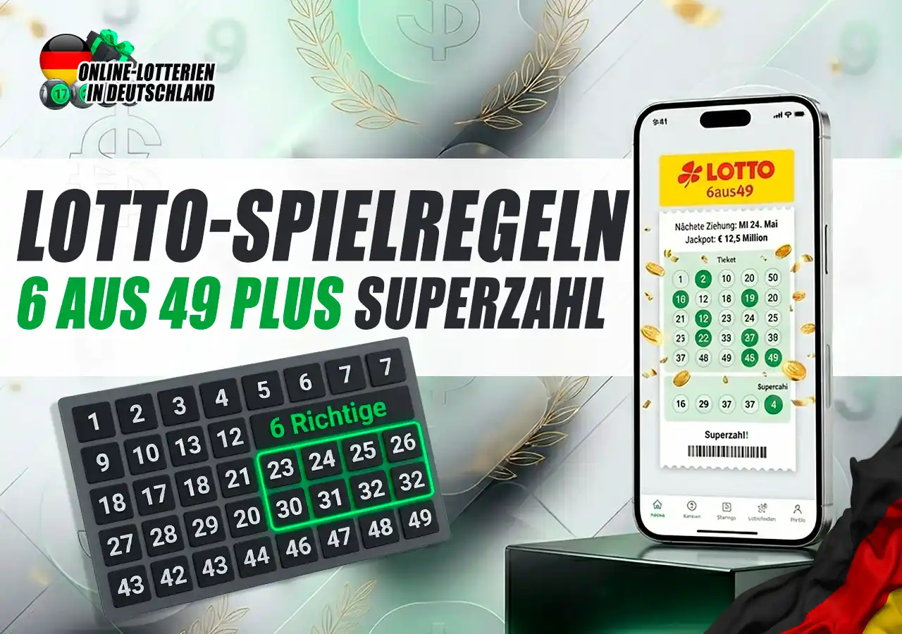 LOTTO 6aus49 Spielregeln und Erklärung der Superzahl Funktion.